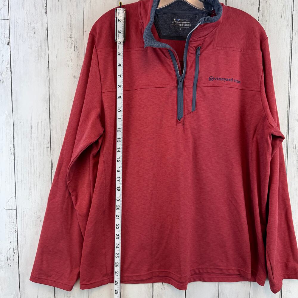 Vineyard Vines Red On-The-Go Shep Golf Pullover Performance 1/4 Zip Size Large - Picture 9 of 11